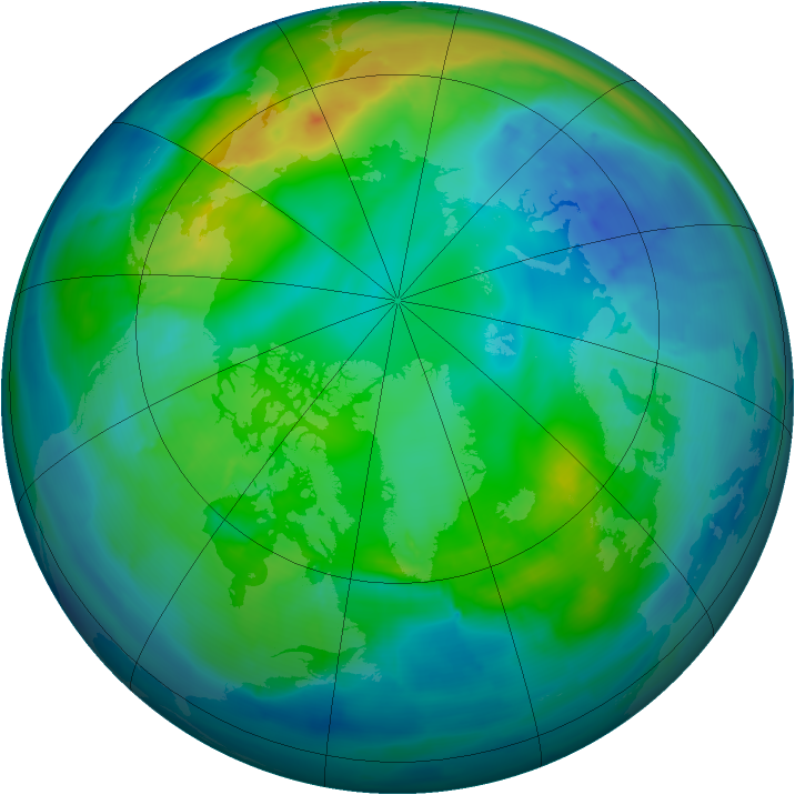 Arctic ozone map for 08 November 2013